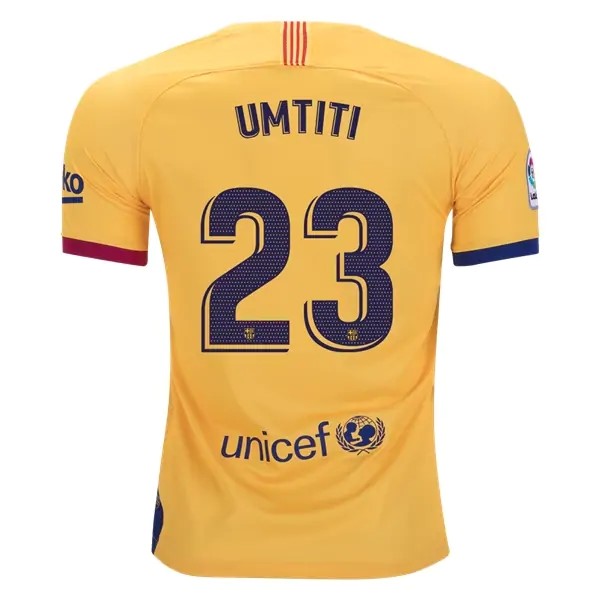 Camiseta Barcelona NO.23 Umtiti 2ª 2019-2020 Amarillo
